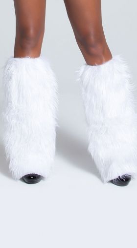 faux fur leg warmers boot covers