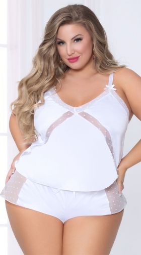 plus size satin cami sets