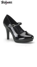 4" Black Patent Mary Jane Wide Shoe