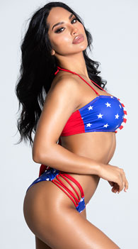 Yandy Pride Or Die Bikini Bottom, Sexy American Flag Swimwear 