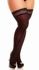 Plus Size Intricate Knit Thigh High Stockings