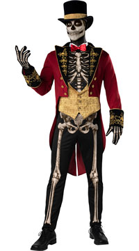 Men's Skeleton Ringmaster Costume, Men's Skeleton Circus Costume ...