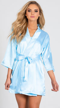 baby blue satin robe