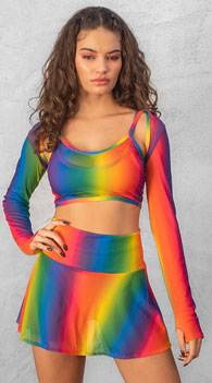 Don't mesh around! This mesh shrug is trendy, cute, and totally