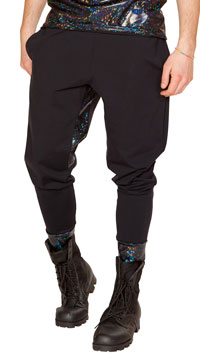 black woven joggers