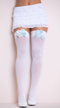  -  - White W/ Light Blue Bows