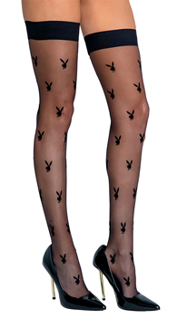Playboy Bunny Noir Thigh High Stockings