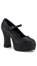 black glitter mary janes