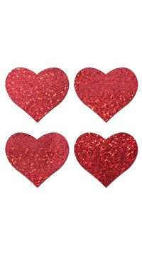 Two-Pack Glitter Hearts Nipple Pasties