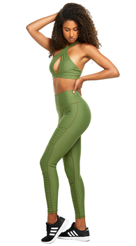 Moto Ribbed Active Leggings Mint