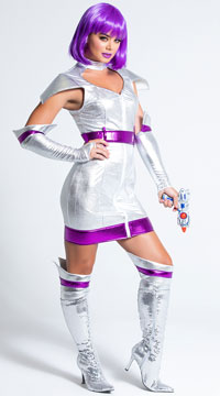 Sexy Space Cadet Costume, Metallic Space Cadet Dress, Sexy Space Dress