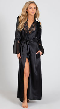 black chiffon robe