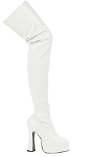 white thigh high boots chunky heel