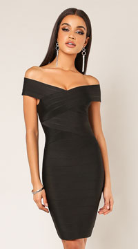 After Party Off Shoulder Bandage Dress, Bandage Party Dress - Yandy.com