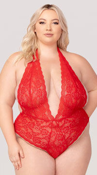 Yandy Plus Size Open For You Crotchless Teddy