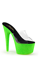  -  - Clear/Neon Green Glitter