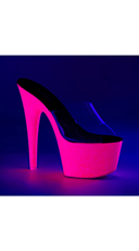  -  - Clear/Neon Hot Pink Glitter