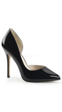 Glossy Pointy Toe Pump with Side Cut Out