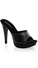 5" Heel with Black Leather Strap