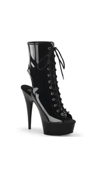 Lace Up 6 Inch Ankle Bootie with Open Heel, Sexy Platform Bootie Heel ...