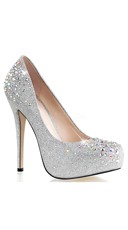  -  - Silver Glitter Mesh Fabric