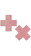Baby Pink Glittery Cross Pasties