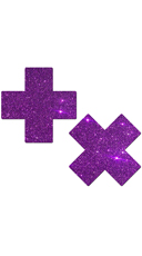 Purple Glittery Cross Pasties
